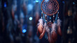 An enchanting and ethereal depiction of a dreamcatcher adorned with feathers and beads, embodying protection and spiritual connections.