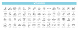 Fototapeta Nowy Jork - Wellness icons. Wellbeing, mental health, healthcare, cosmetics, spa, medical