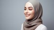© WS Studio 1985 - portrait of a beautiful woman with hijab and beauty face with skincare. generative ai