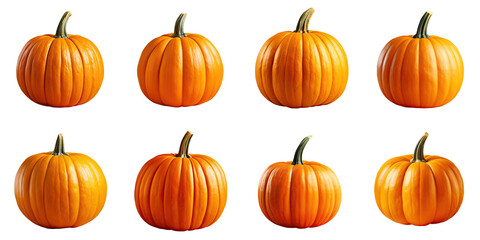 Poster - Png Set Autumn inspired pumpkin Halloween themed on transparent background