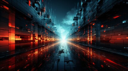 Wall Mural - an abstract geometric background in red and blue. generative ai.