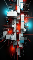 Wall Mural - an abstract geometric background in red and blue. generative ai.