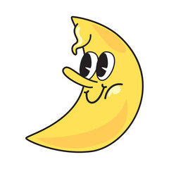 Sticker - weather cartoon character half moon