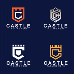 Wall Mural - Letter c castle logo icon design template