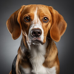 Sticker - cute brown black and white beagle