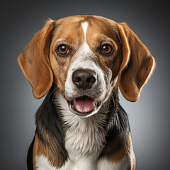 Wall Mural - cute brown black and white beagle