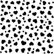 Lots of black hearts, random patterns
