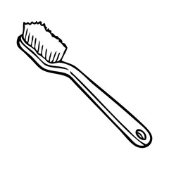 toothbrush line vector illustration