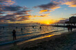 Golden Sunset Over Waikiki Beach in Oahu, Hawaii