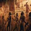 Drawings of Egyptian life on the walls