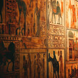 Drawings of Egyptian life on the walls