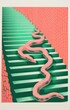 A snake approaching — Risograph / woodblock etching illustration