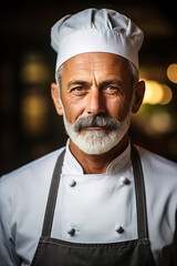 Wall Mural - Portrait of senior Chef in kitchen