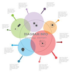 Wall Mural - business diagram abstract arrow layout chart project timeline diagram with 5 list of steps, shadow diagram infographic mindmap element template infographics.