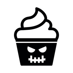 Poster - halloween cupcake silhouette style