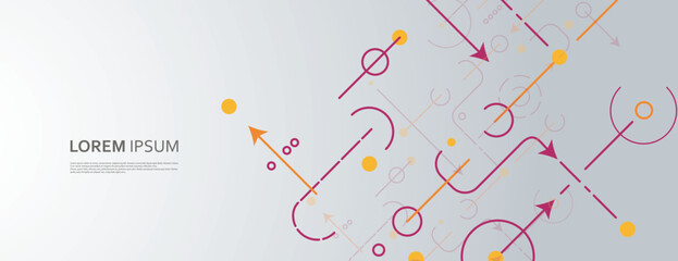Fototapete - Vector geometric background. Minimal cover template design for web. Modern abstract cover banner. Creative illustration with geometric shapes and lines and arrows