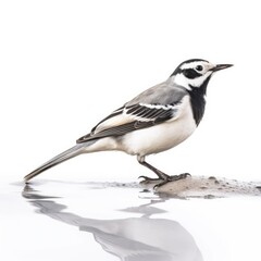 Wall Mural - White wagtail bird isolated on white background.