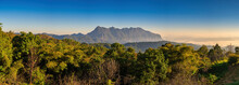 Tropical Forest Nature Landscape View With Mountain Range At Doi Chiang Dao, Chiang Mai Thailand Panorama