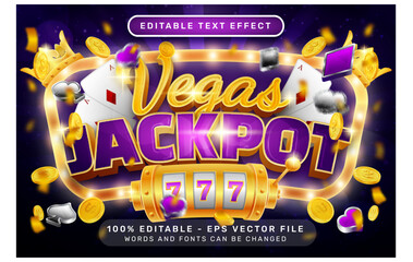 Poster - Editable text effect - vegas jackpot casino 3d style concept	