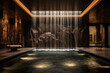 Spa Bathhouse With Wall Of Cascading Water Features