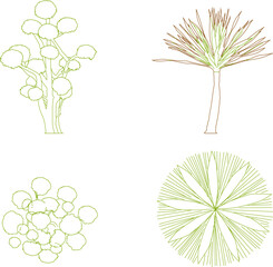 Wall Mural - Sketch vector illustration clipart of tree plant symbols for completeness of images and artistic designs