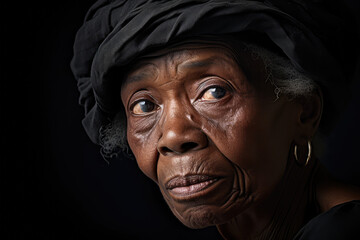 Wall Mural - old woman portrait of a black woman