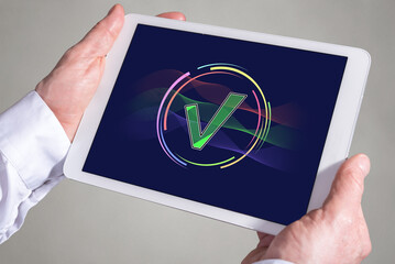 Wall Mural - validation concept on a tablet