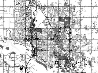 greyscale vector city map of norman oklahoma in the united states of america with with water, fields