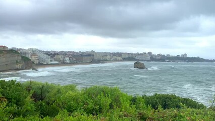 Wall Mural - Aerial cityscape of Biarritz seen from the Cap Saint-Martin