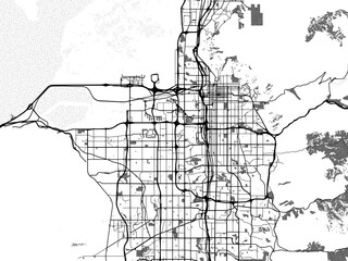 greyscale vector city map of salt lake city metro utah in the united states of america with with wat