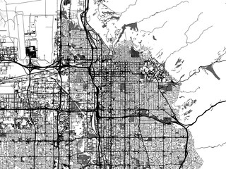 greyscale vector city map of salt lake city utah in the united states of america with with water, fi