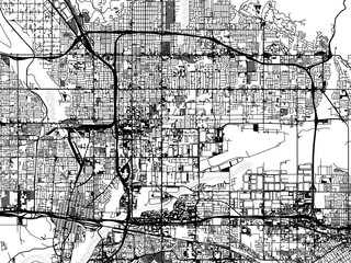 greyscale vector city map of san bernardino california in the united states of america with with wat
