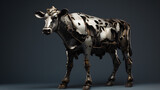 Fototapeta  - cow made of metal with spots on it Generative AI