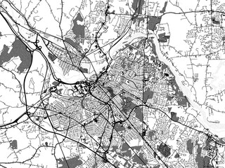 greyscale vector city map of schenectady new york in the united states of america with with water, f