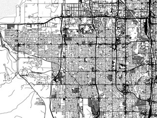 greyscale vector city map of west valley city utah in the united states of america with with water, 