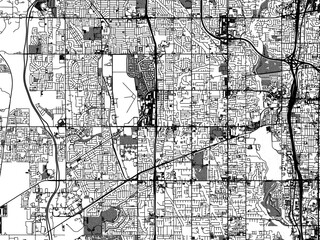 greyscale vector city map of west jordan utah in the united states of america with with water, field