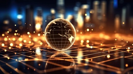 Aufkleber - Data analysis of financial and banking, Business and economic growth on global business network.