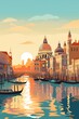 Retro Venice Travel poster
