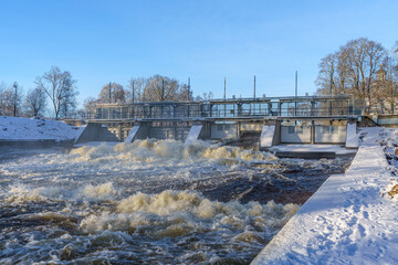 Wall Mural - Water flushing from hydro electric power plant