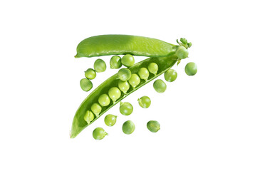 Wall Mural -  Green peas on a white