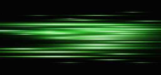 Wall Mural - vector illustration in green color. set of lighting effects. glare and flashes. bright rays of light