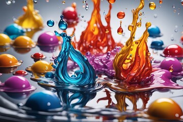 Wall Mural - Abstract colorful background in 3D style for your design