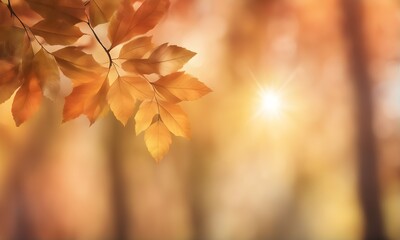 Aufkleber - Abstract autumn foliage bokeh backdrop