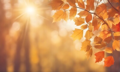Aufkleber - Abstract autumn foliage bokeh backdrop