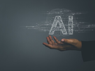 Wall Mural - ai technology, connecting future innovations to access information technology and online networks