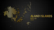  Vector gold map of Aland Islands, futuristic modern website background or cover page .