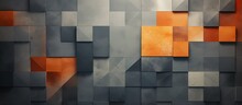 Vertical Abstract Background With Orange And Grey Geometric Textures