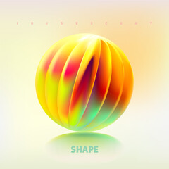 Wall Mural - colored 3d sphere. iridescent bright ball on white background. minimalistic geometric shape for your