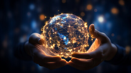 Global networking connection, Metaverse Technology, digital communication data exchanges
