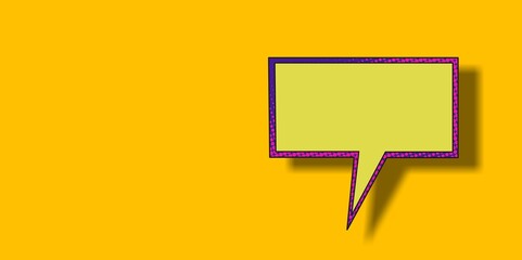 speech shape on colored yellow background